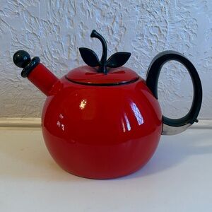 Vintage Tomato Metal Teapot
